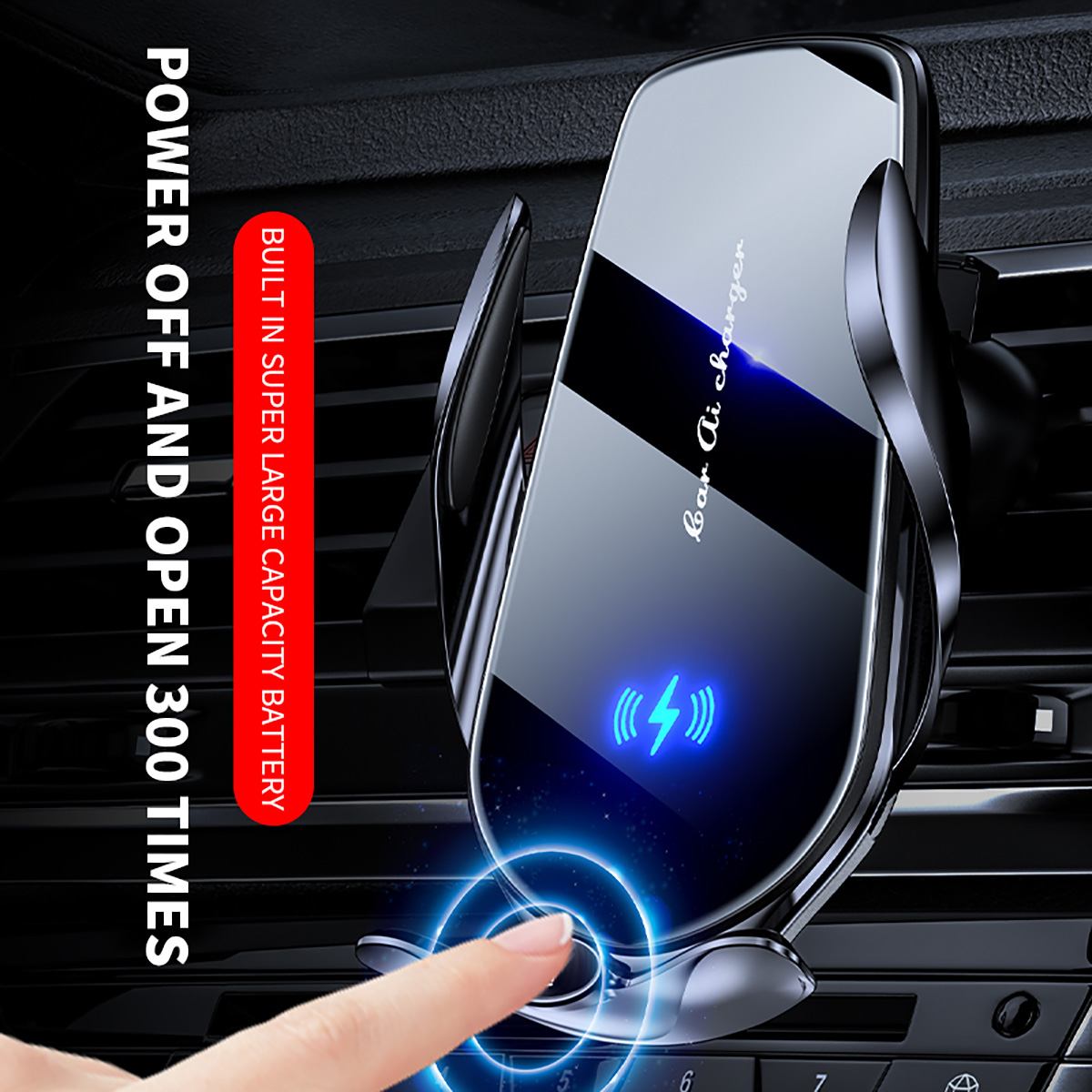 silver magnetic car mount charger