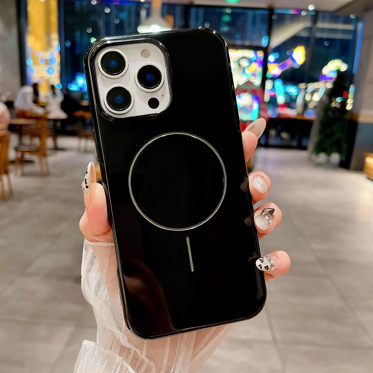 Black iPhone 15 Plus Magnetic TPU Case